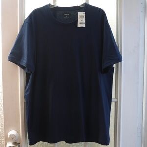 ALFANI OEKO TEC Navy Blue Crewneck Short Shirt Shirt